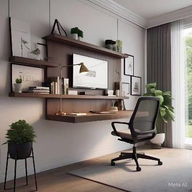 Escritorio con fondo y repisas “Klimt”